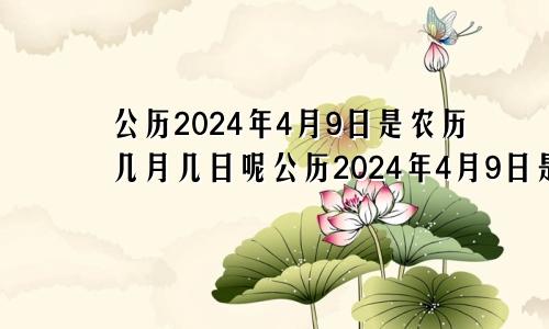 公历2024年4月9日是农历几月几日呢公历2024年4月9日是农历几月几日生日